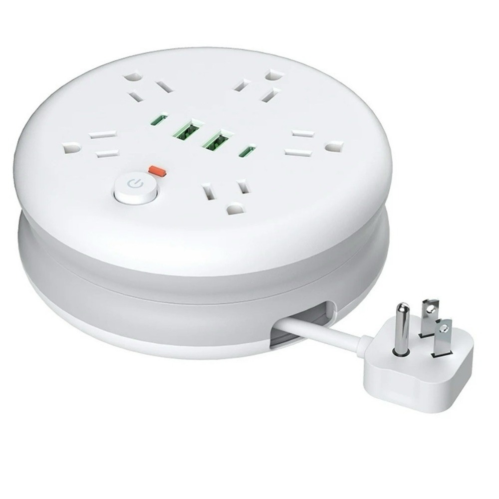 9 in 1 Power Strip W/Surge Protector 5 Outlets & 4 USB Ports. Great For Travel!